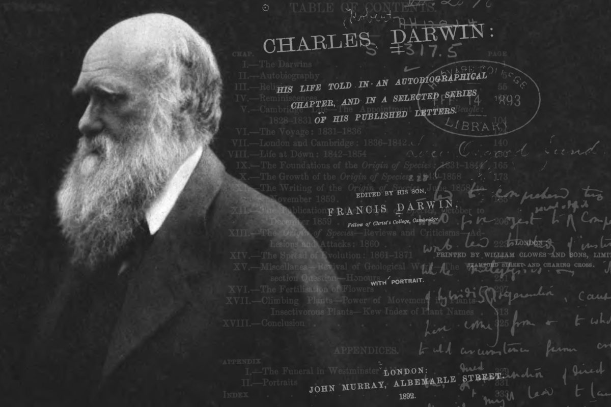 Portrait of Darwin from 1893 Autobiography