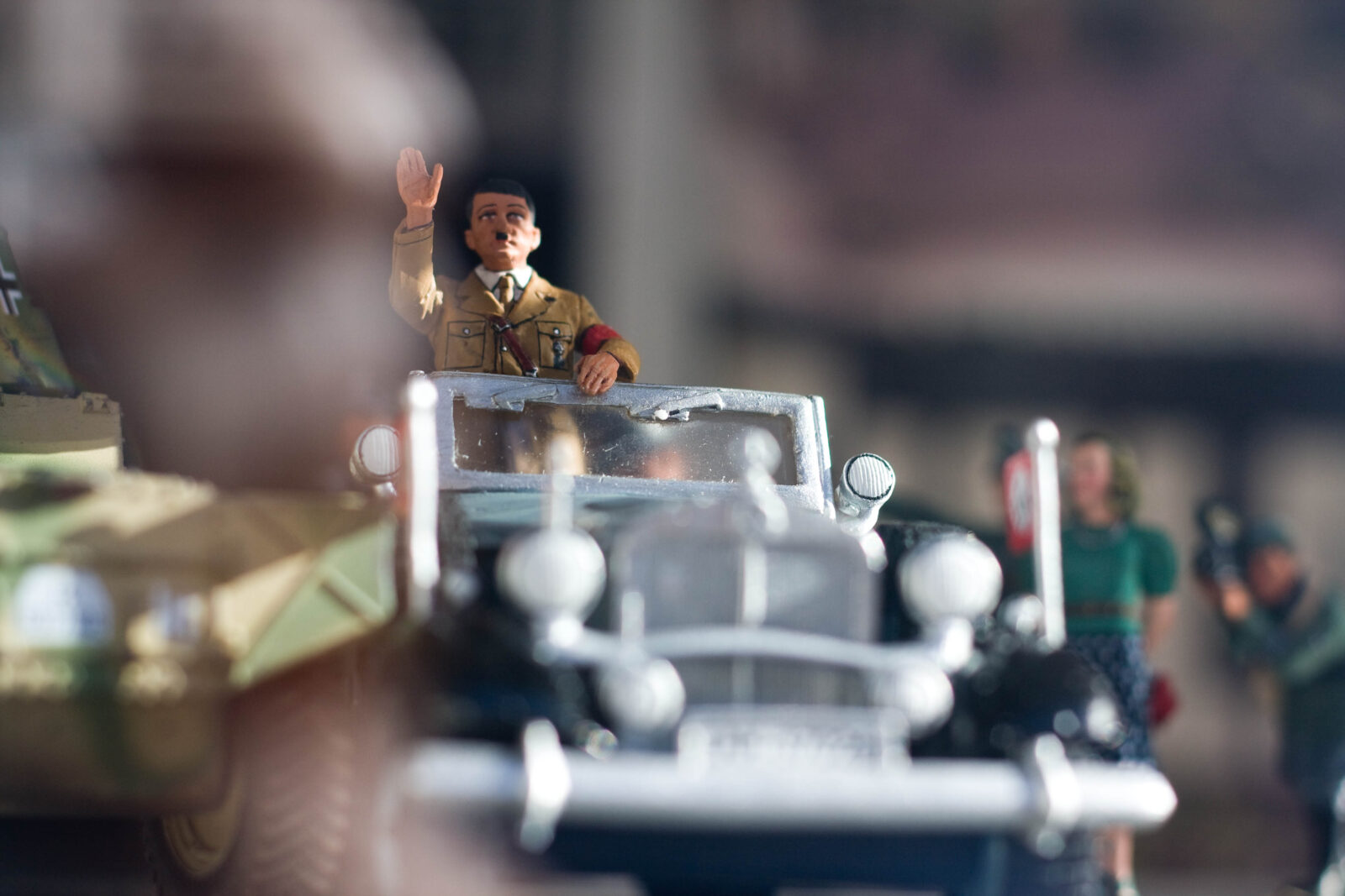 Hitler in model car