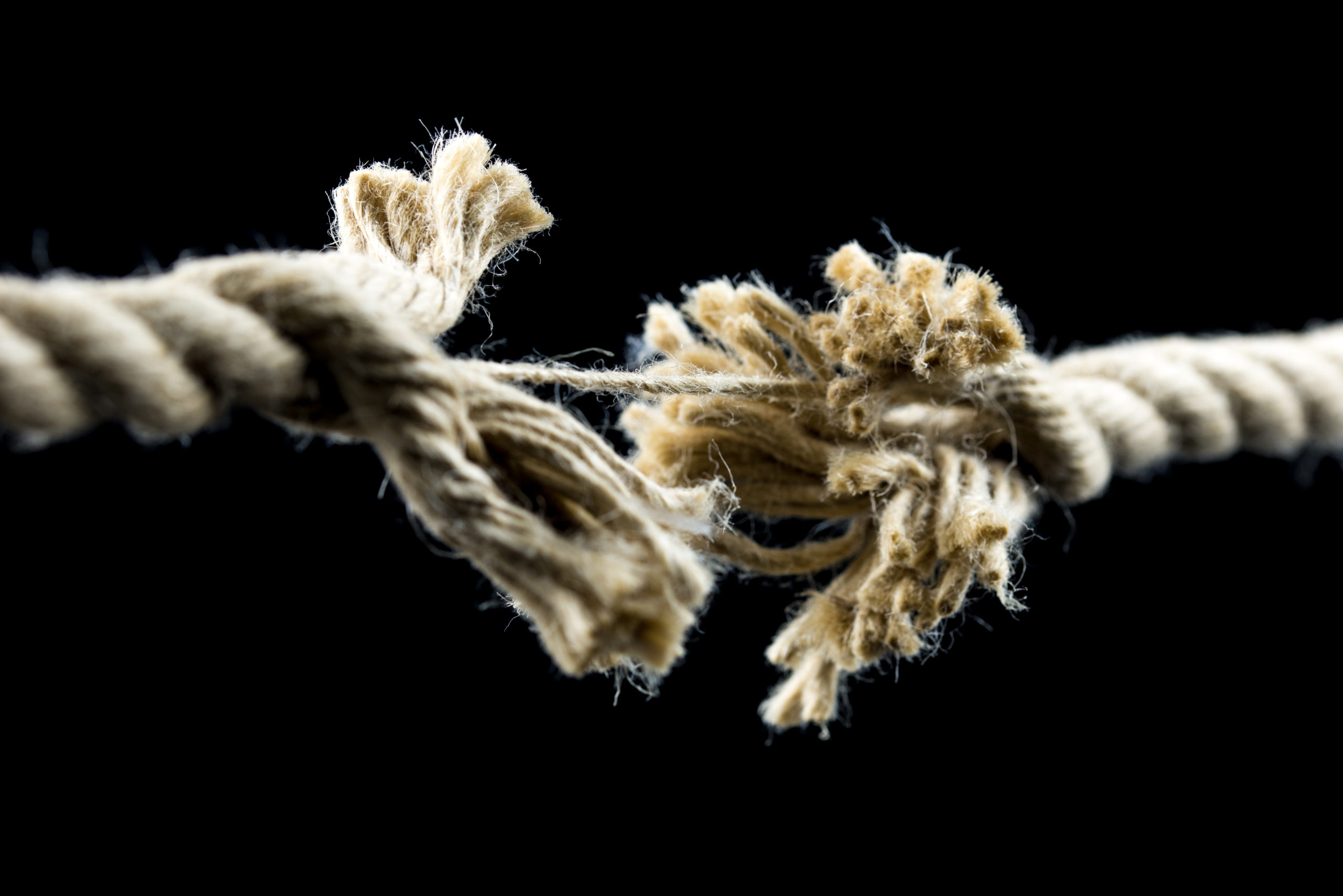 Frayed rope about to break