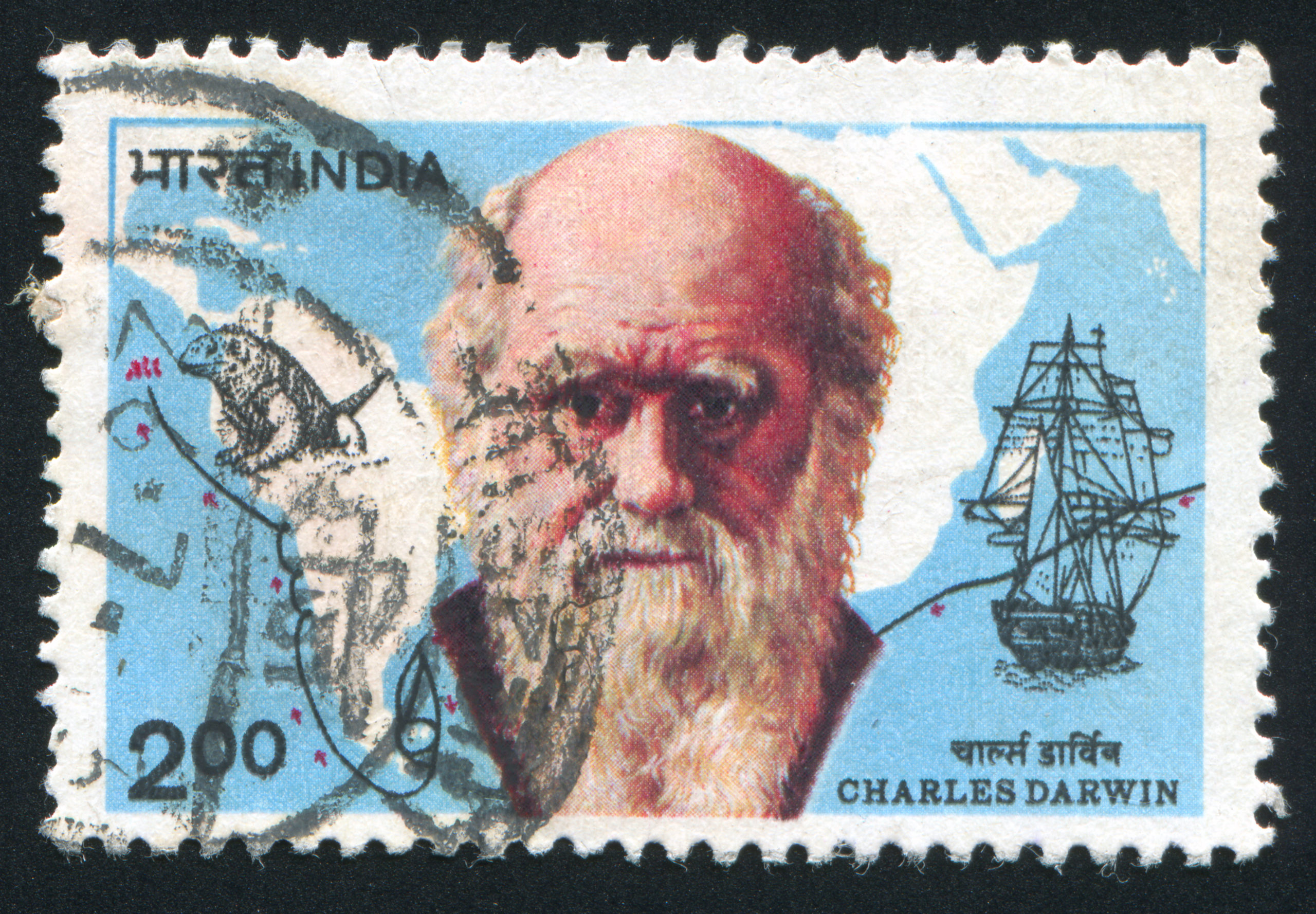 Charles Darwin on India postage stamp