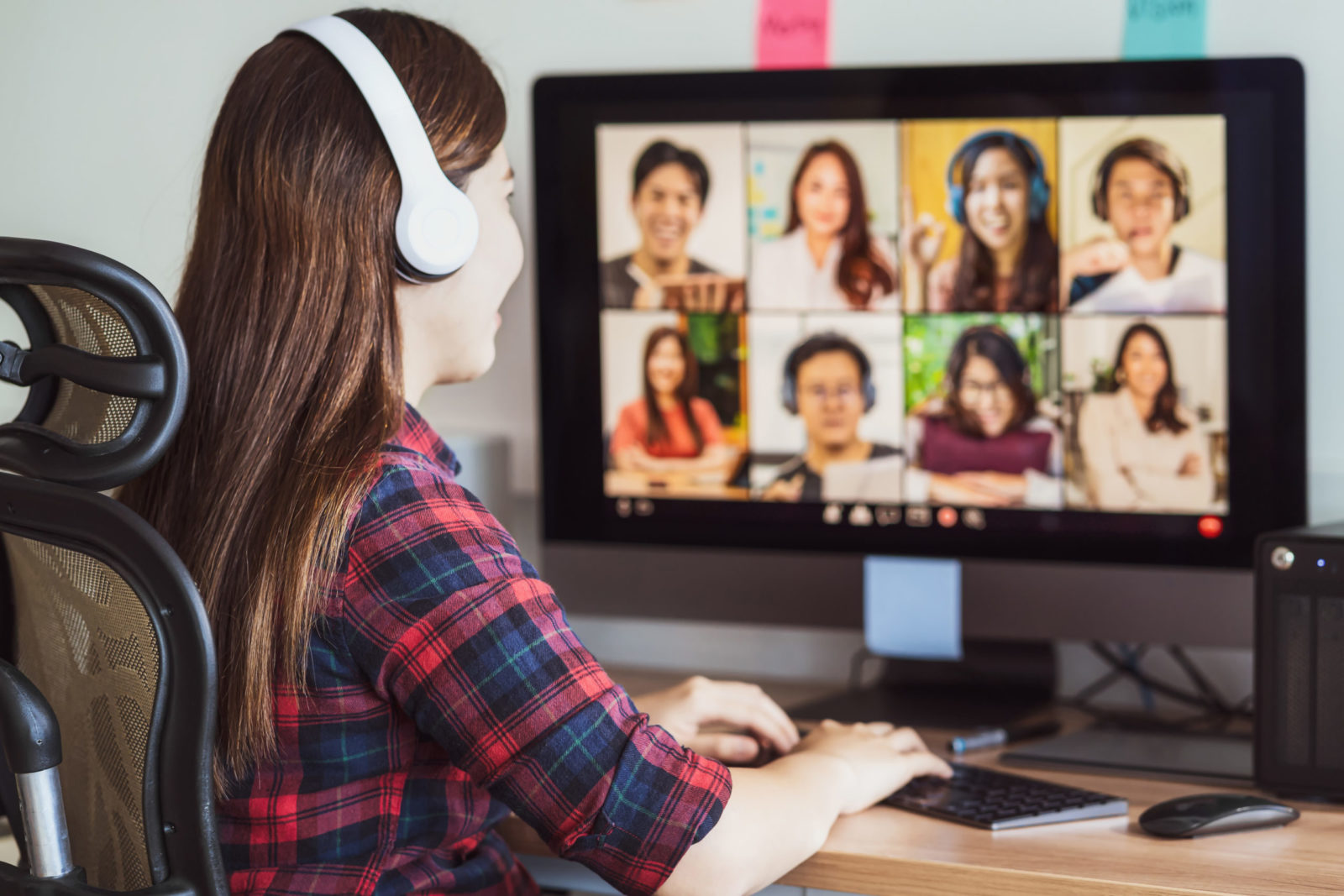 video conference with colleague