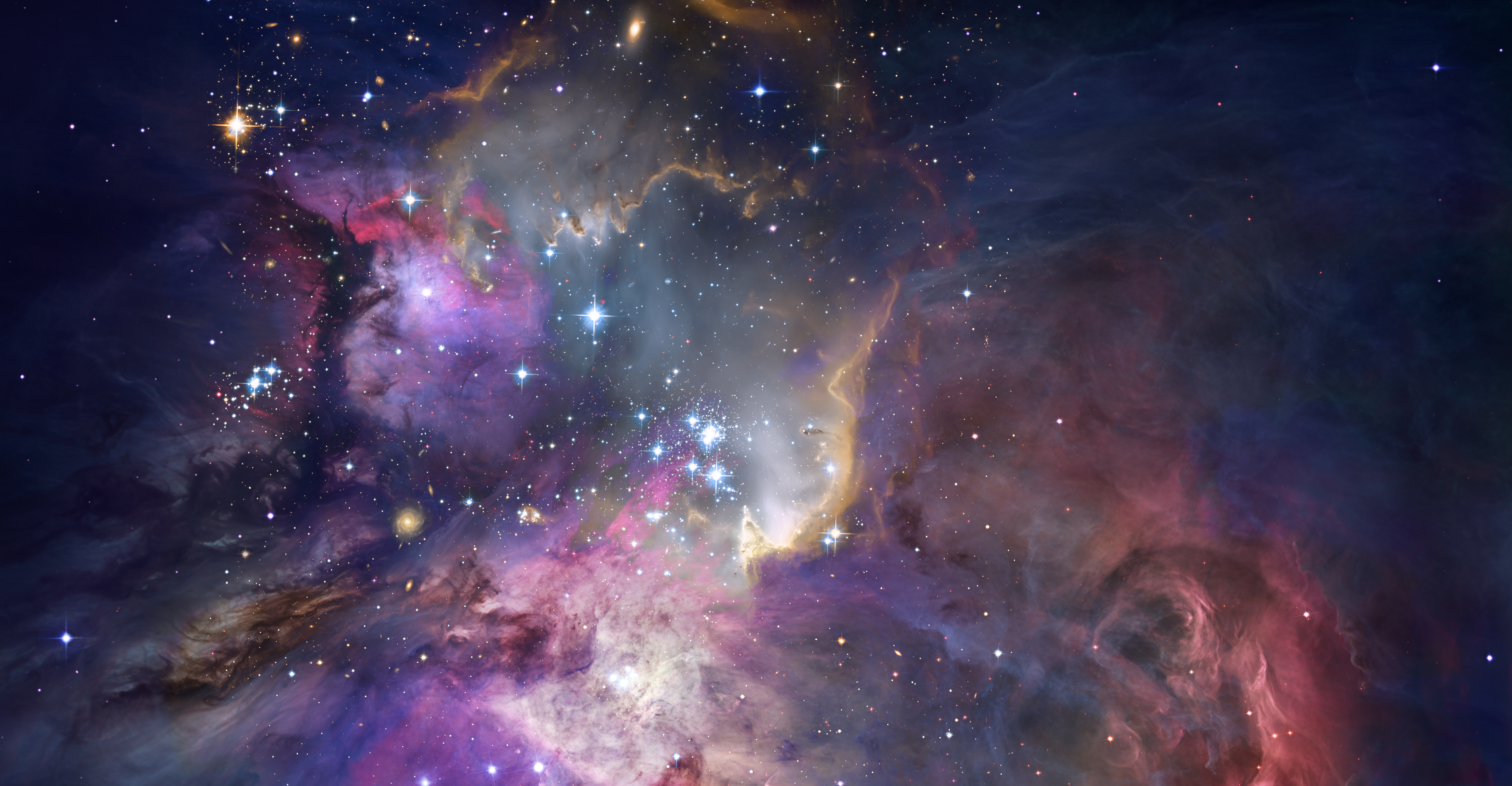 Nebula and galaxies in space. Abstract cosmos background