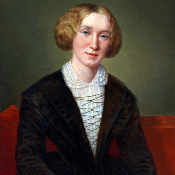 George Eliot (1819-1880), aged 30, by the Swiss artist Alexandre-Louis-François d'Albert-Durade (1804-1886), whose family she lived with while in Switzerland.