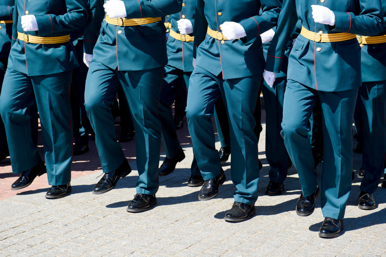 Officers of the Russian army marching. Military conceptual view.