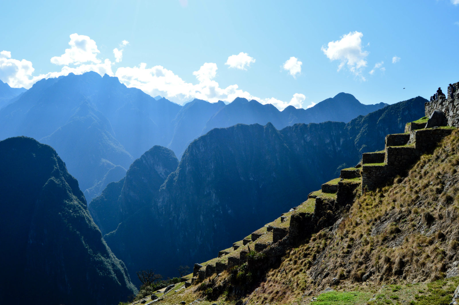 Steps at Machu Picchu With Impressive Mountains