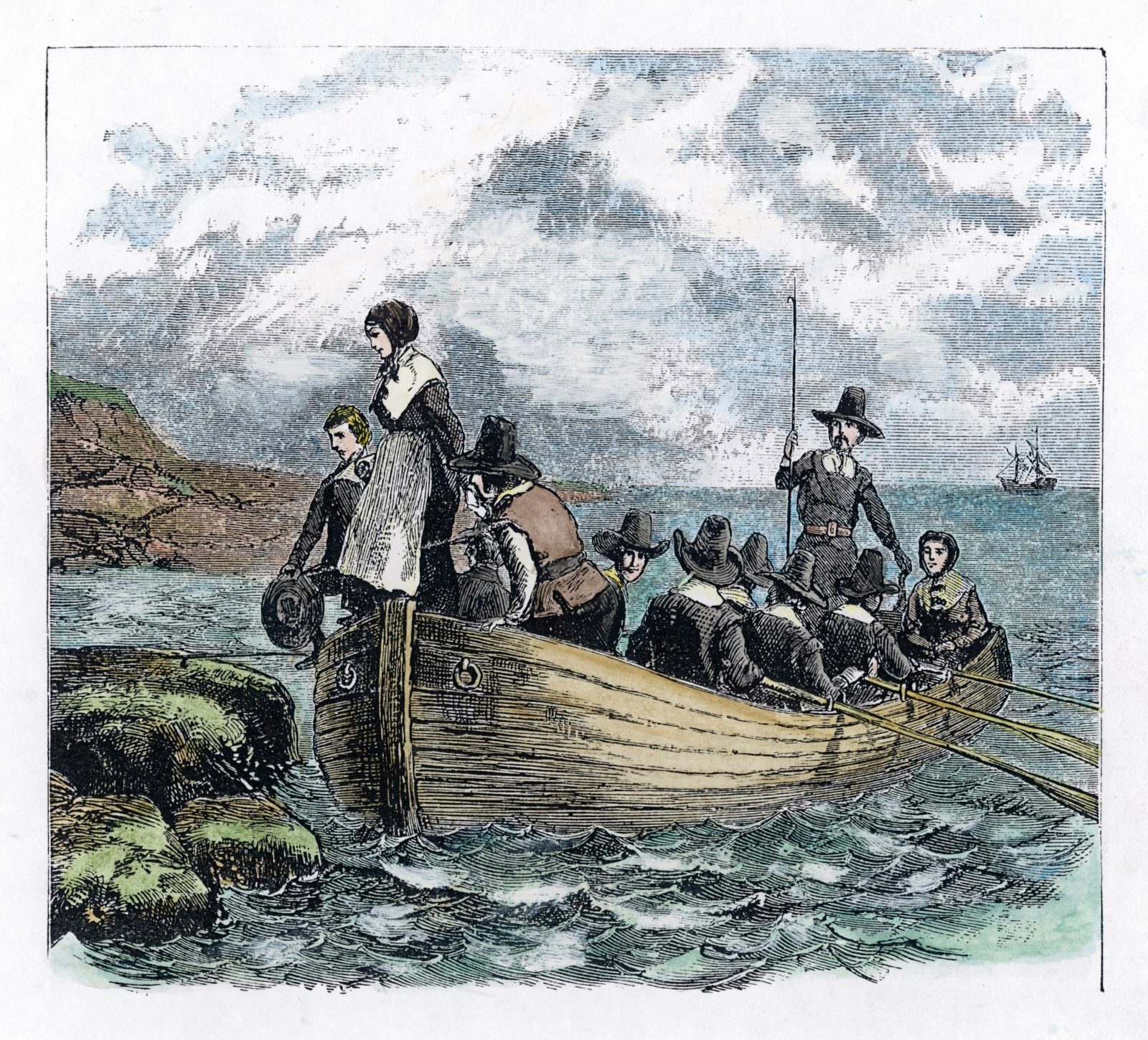 Pilgrim Fathers arrive in America.. Date: December 1620