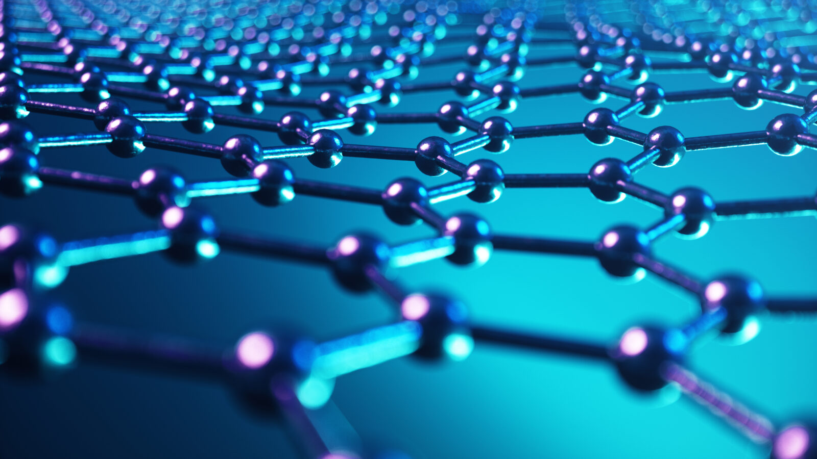 3d Illustration structure of the graphene or carbon surface, abstract nanotechnology hexagonal geometric form close-up, concept graphene atomic structure, concept graphene molecular structure.