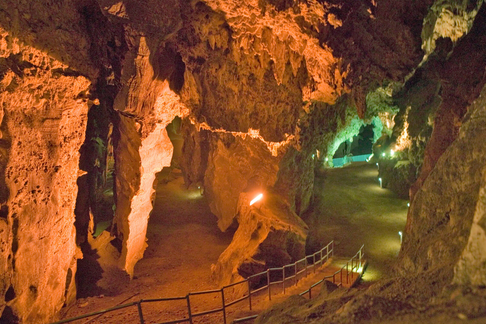 Lighted caves of Cradle of Humankind, a World Heritage Site in Gauteng Province, South Africa, the site of 2.8 million year old early hominid fossil and Mrs. Ples