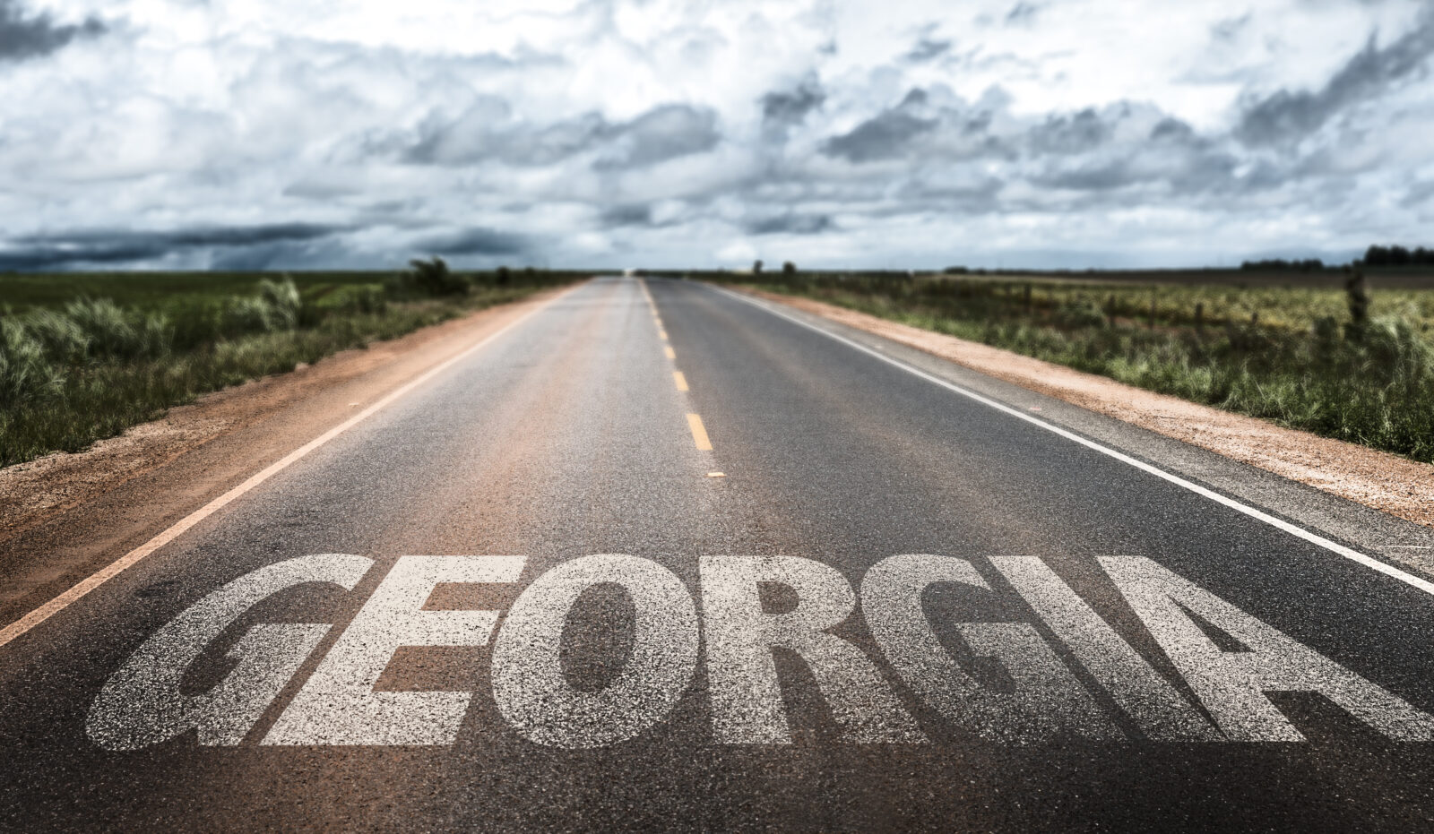 Georgia written on the road