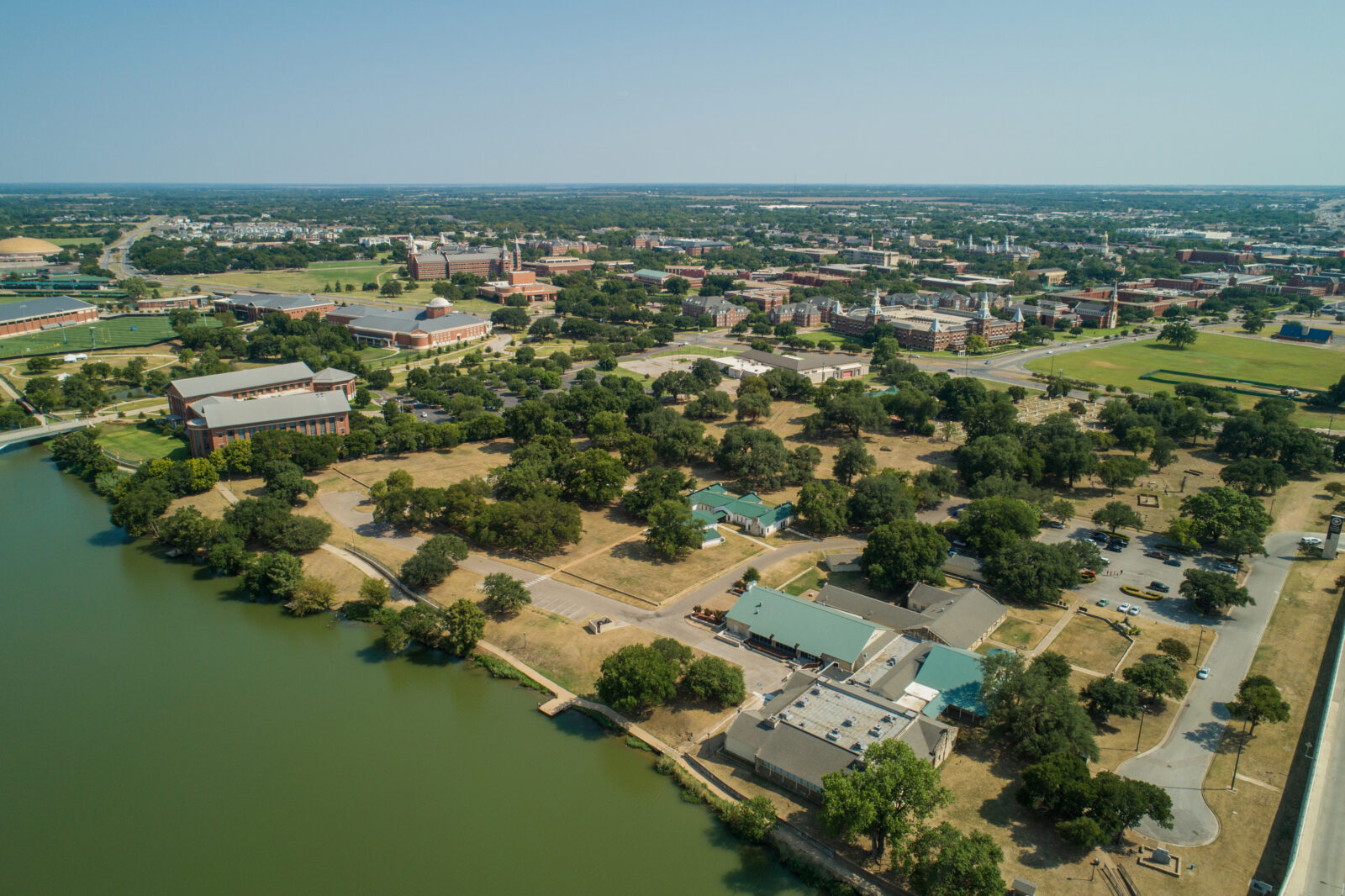 Aerial image of Baylor University Waco Texas