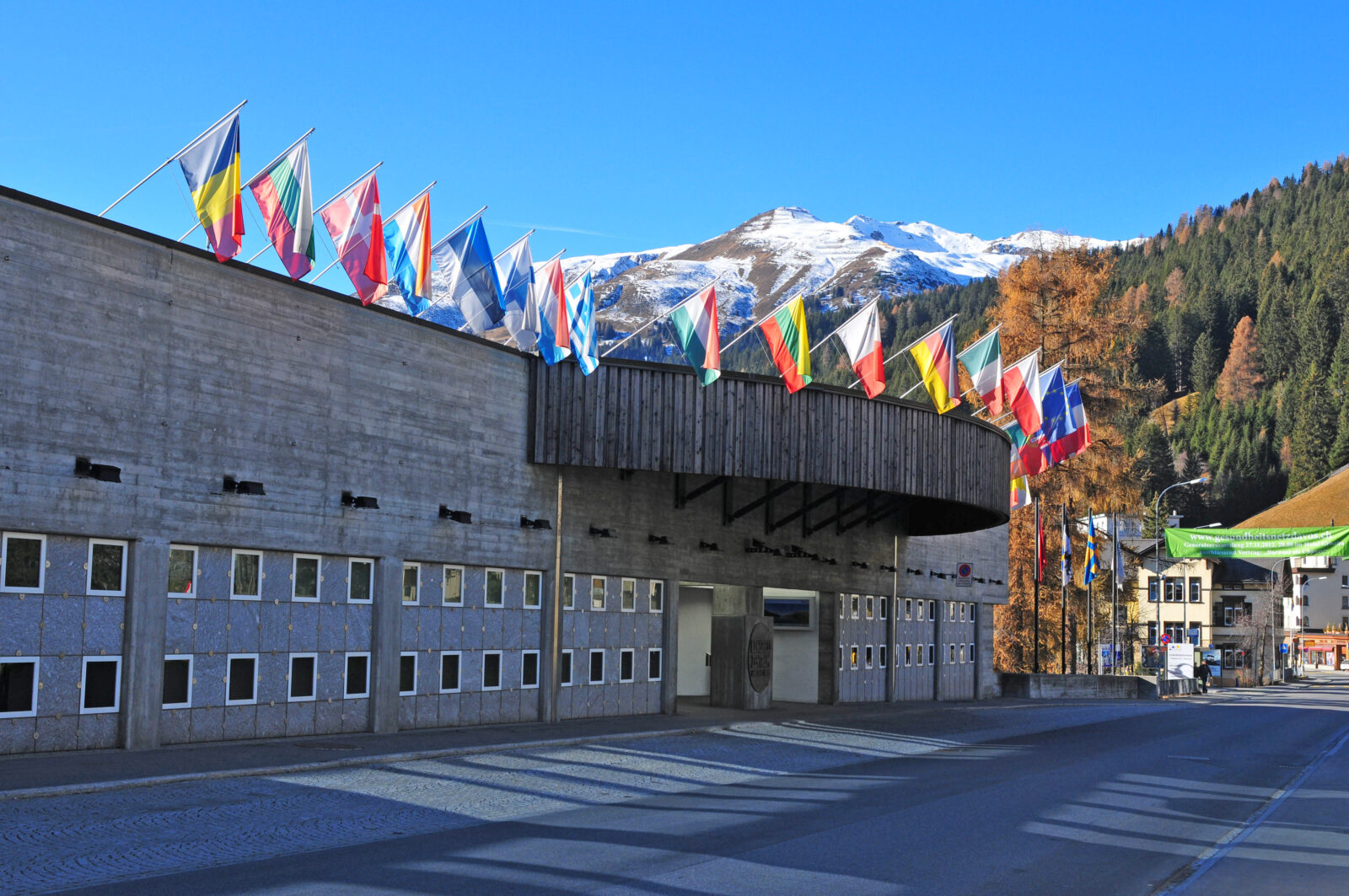 The Congress Center of Davos, Europe's highest city in the Swiss Alps