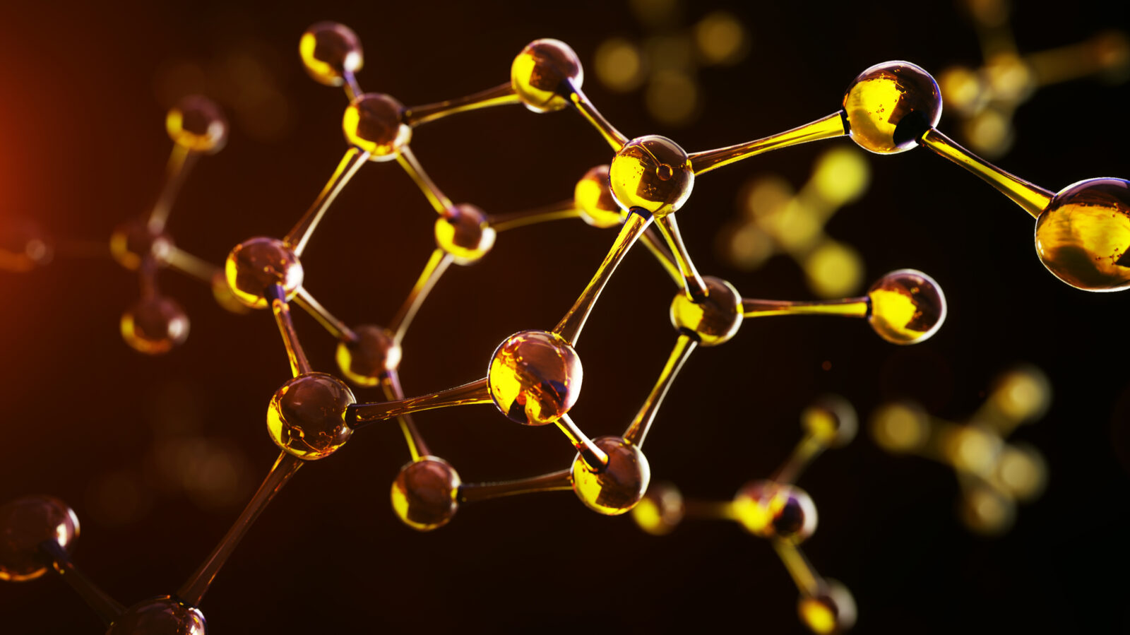 152879 3d illustration of molecule model. Science background wit