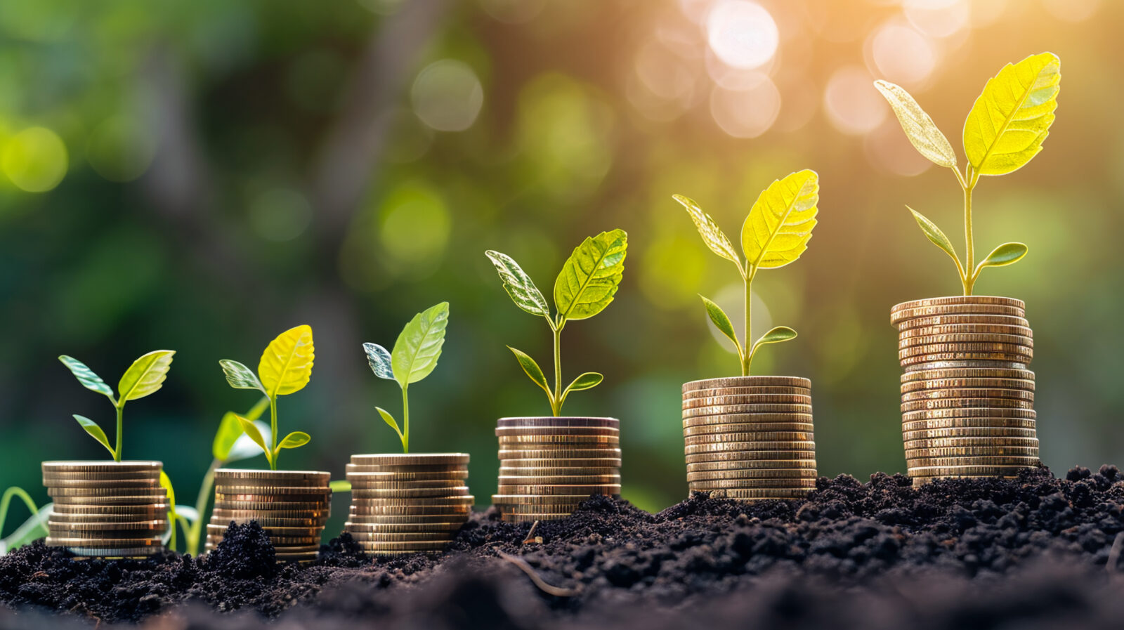 growing money tree growing from coins