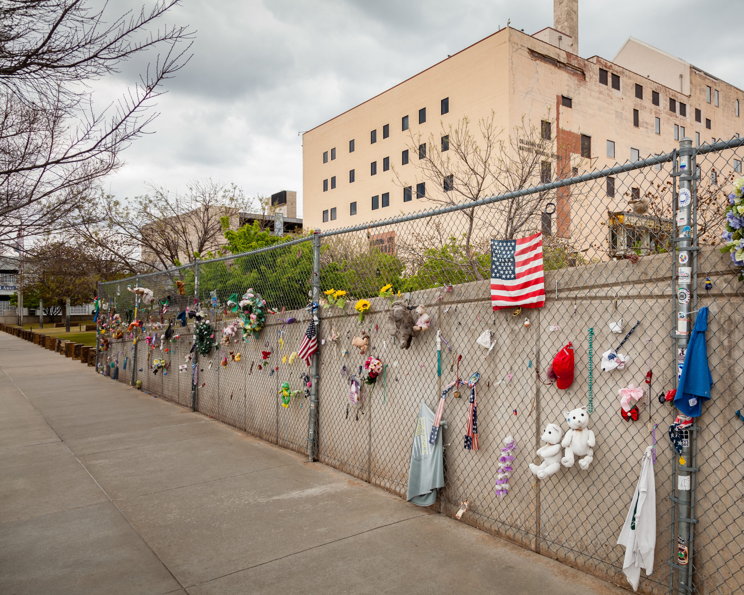 Oklahoma City National Bombing Memorial and Fence Closeup