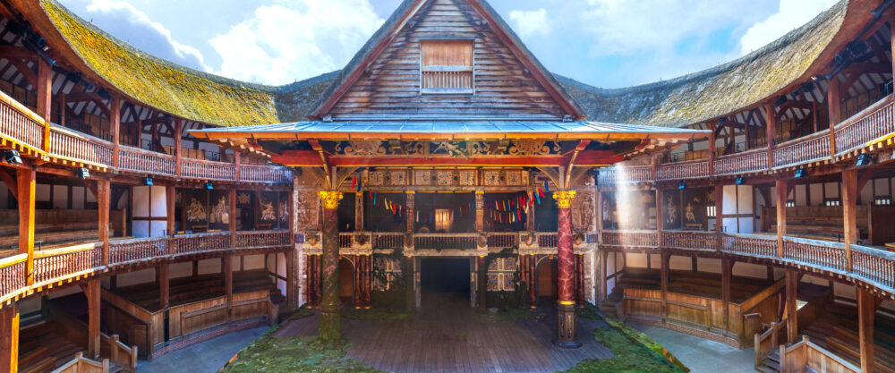 Shakespeare's Globe Theatre by the river Thames in Londob, UK