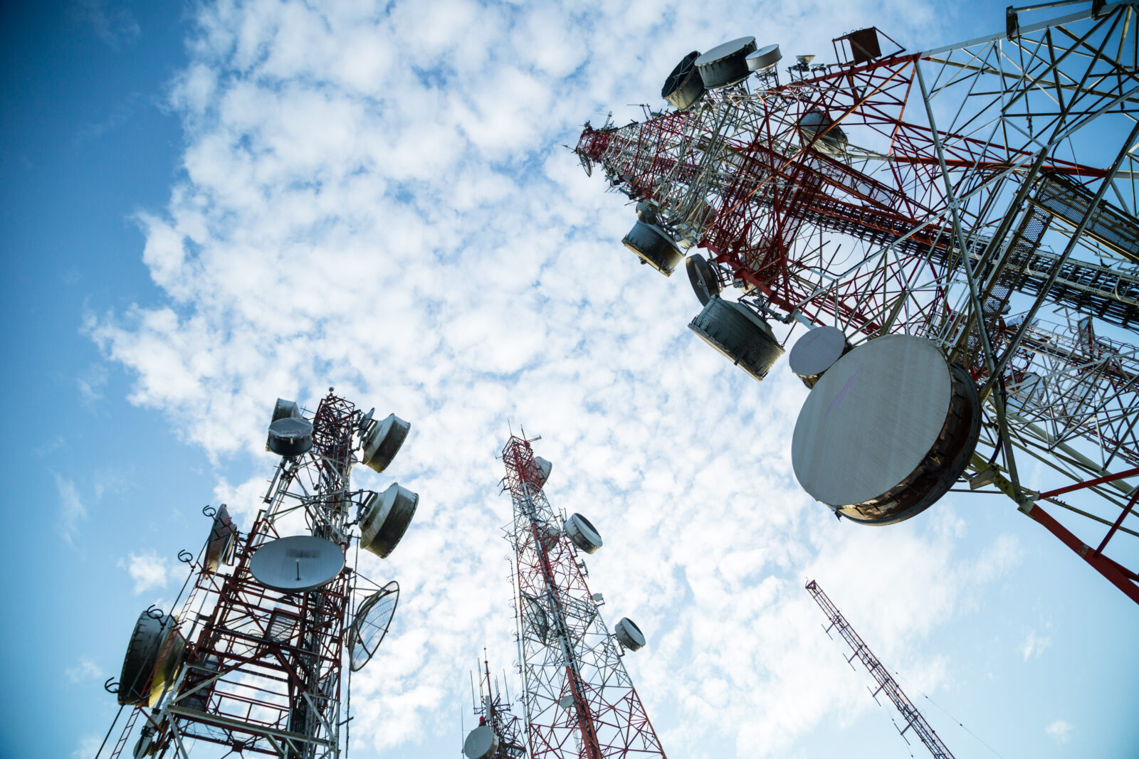 Telecommunication mast TV antennas