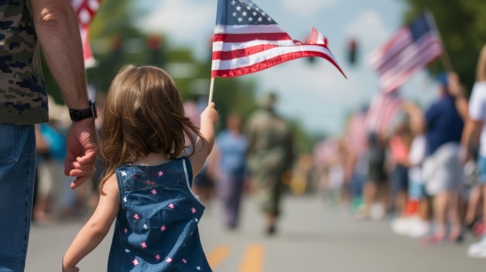 Memorial Day Parade with Veteran and Child