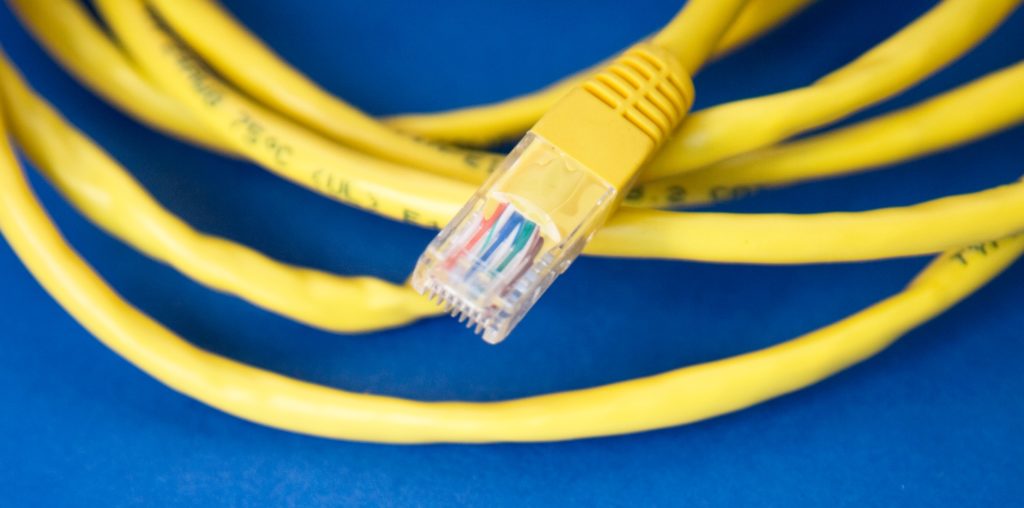 Broadband wire on blue