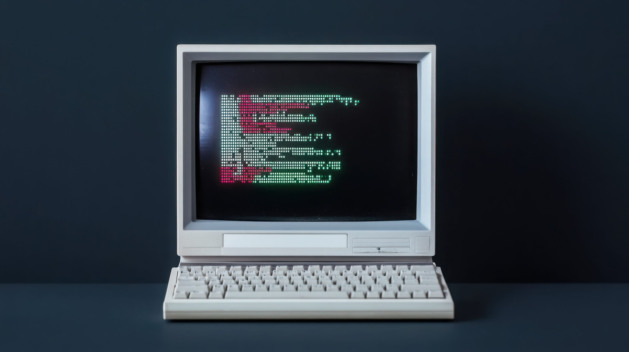 Cybersecurity concept with boot viruses on vintage computer screen