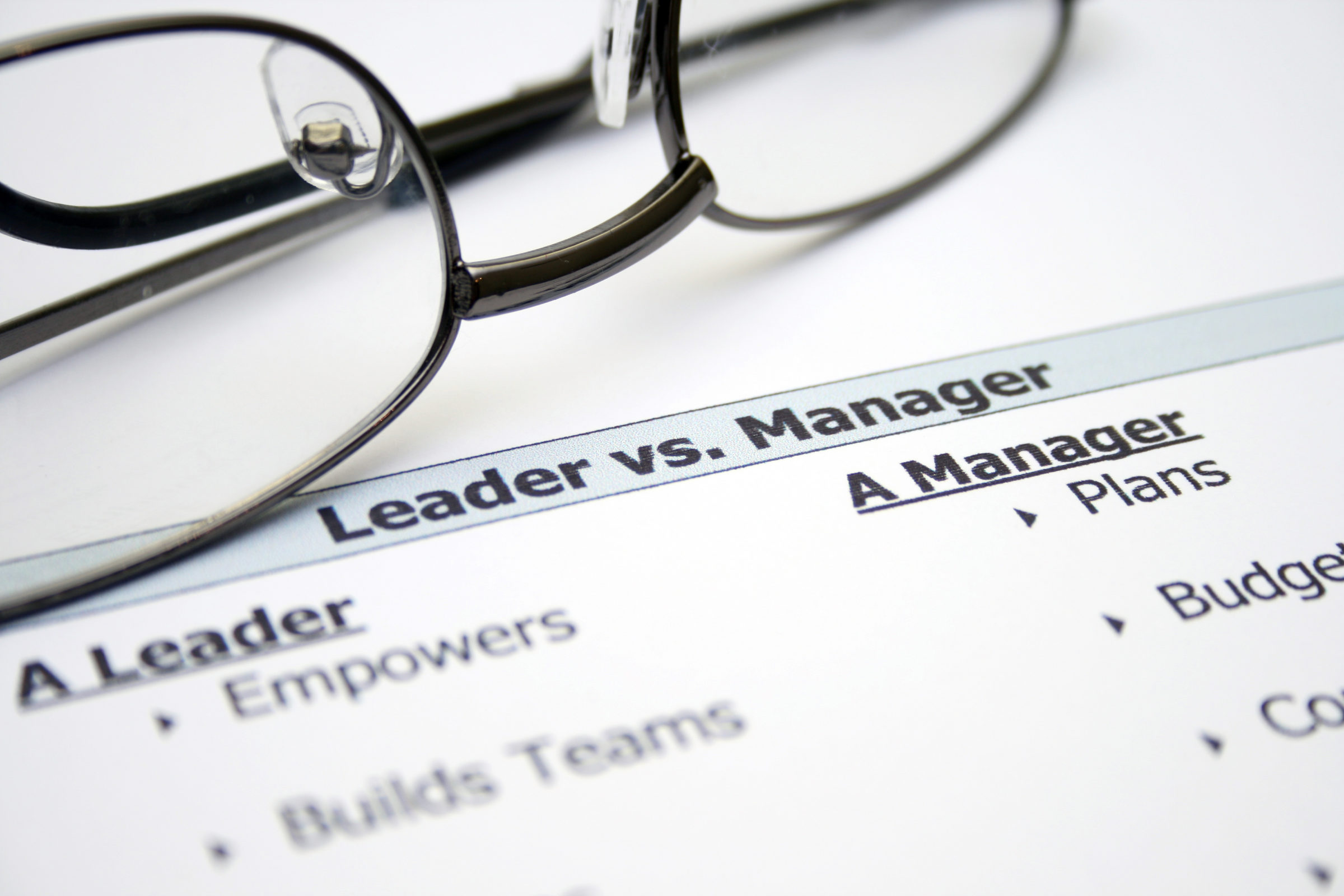 Leader versus manager