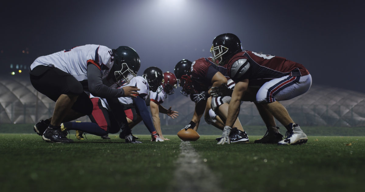 american football players are ready to start