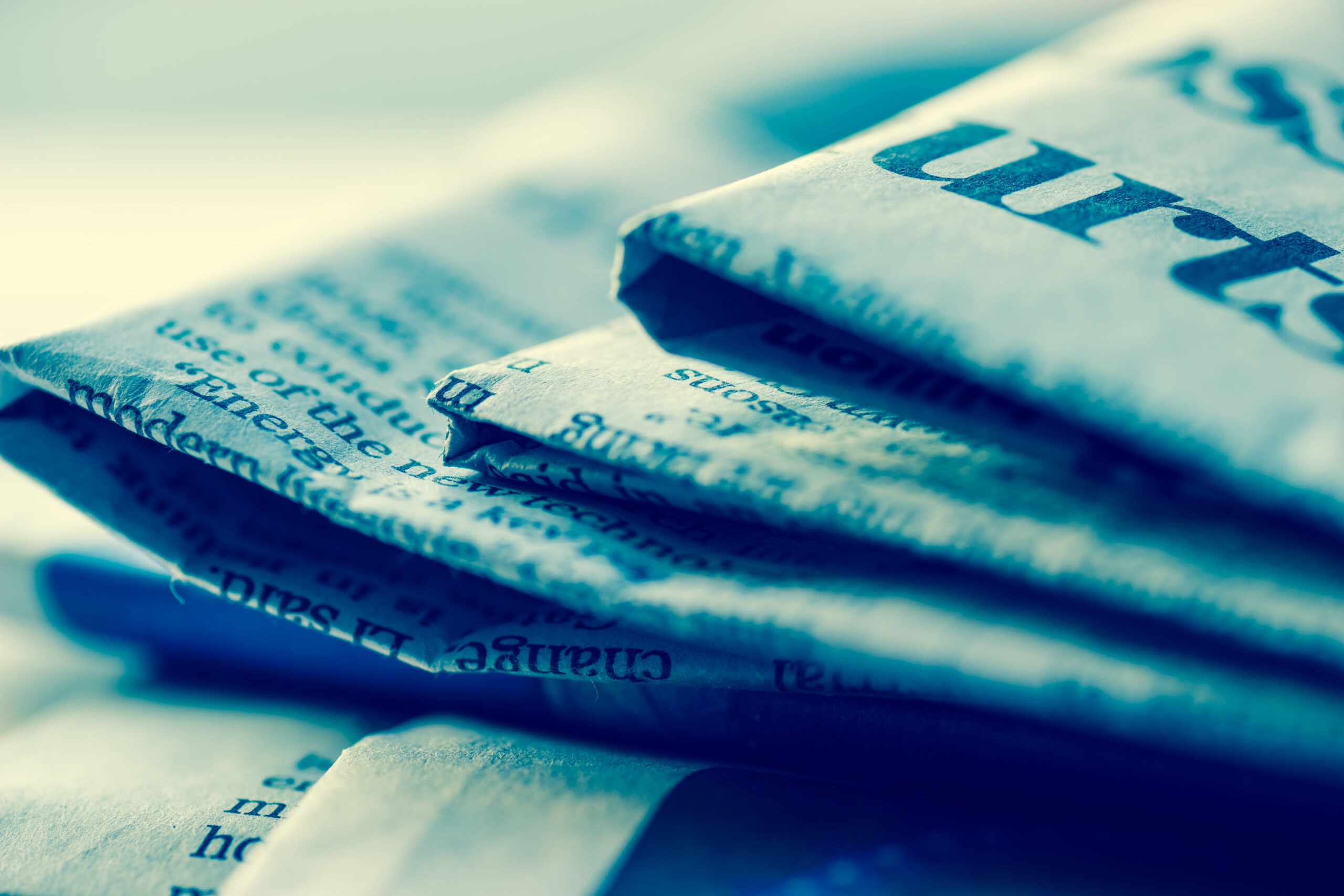 Close up of vintage newspaper