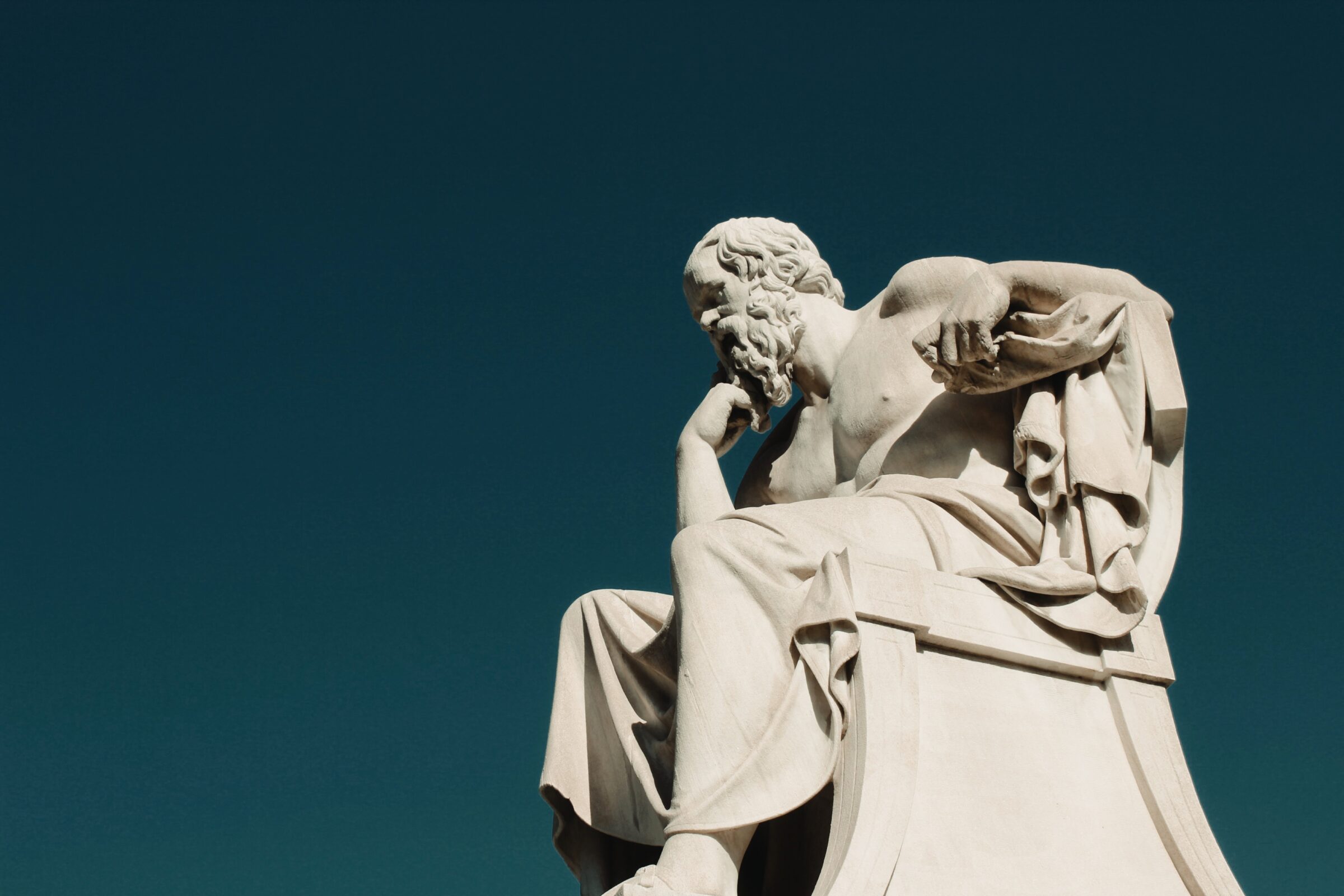 Statue of the ancient Greek philosopher Socrates in Athens, Greece.